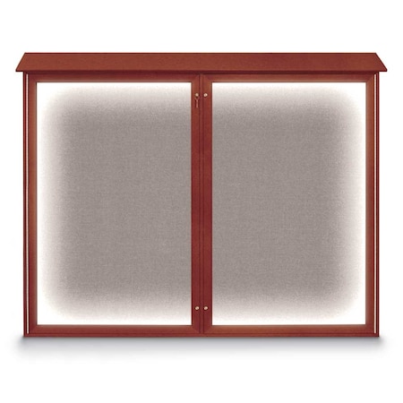 United Visual Products Double Door Enclosed Indoor Letterboard UV1127-SATIN-BURGUNVL
